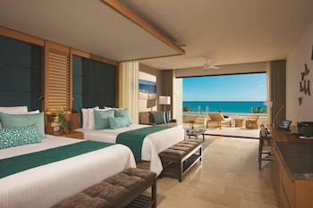 Preferred Club Junior Suite Swim Out Ocean View - Two Queen Beds | In-room safe, desk, laptop workspace, blackout drapes