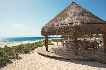 Private beach, white sand, sun loungers, beach umbrellas