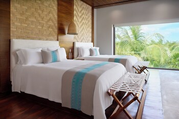 Treetop Double Pool Villa | Egyptian cotton sheets, premium bedding, free minibar, in-room safe